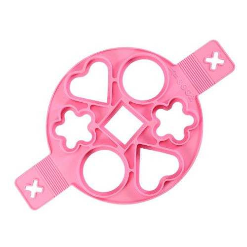 Friteuse circulaire en silicone à sept trous en forme d'étoile et de c?ur,moule à crêpes,outil de cuisson de cuisine fait à la main - Type pink