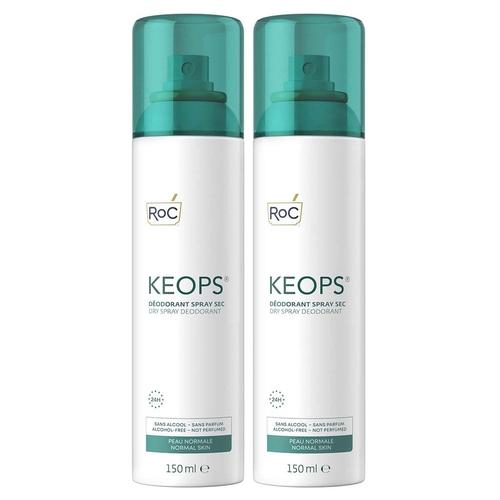 Roc Keops Déodorant Spray Sec 24h Lot De 2 X 150ml - Roc - Déodorant 