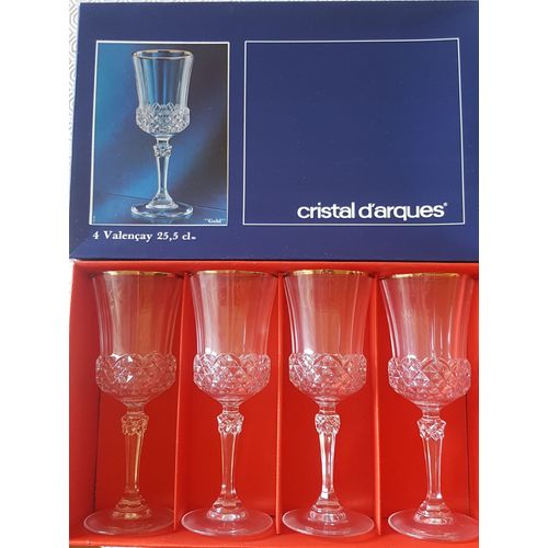 60 Verres Cristal D'arques Valançay "Gold"