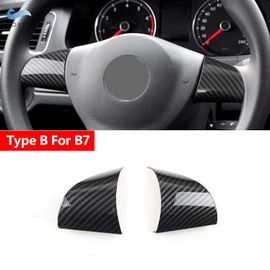 Type B 2 Pièces - Garniture De Couverture De Volant En Fibre De Carbone Abs, Style De Voiture, Bergame, Vw Golf 6, Mk6, Passat B7, Sharan, Polo, Jetta, Tiguan, Caddy Touran