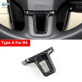 Tapez Un 1pc - Garniture De Couverture De Volant En Fibre De Carbone Abs, Style De Voiture, Bergame, Vw Golf 6, Mk6, Passat B7, Sharan, Polo, Jetta, Tiguan, Caddy Touran