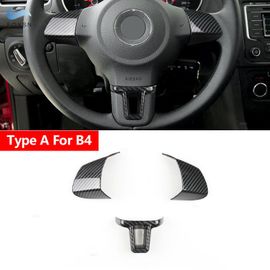 Type A 3 Pièces - Garniture De Couverture De Volant En Fibre De Carbone Abs, Style De Voiture, Bergame, Vw Golf 6, Mk6, Passat B7, Sharan, Polo, Jetta, Tiguan, Caddy Touran