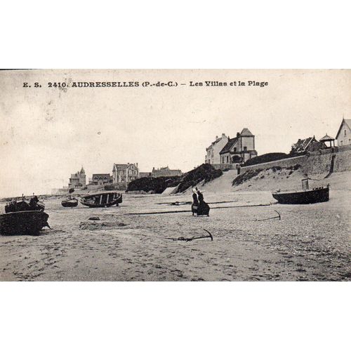 Cpa Debut Xx Eme Siecle N° E.S 2410 Audresselles - 62 - Pas De Calais - Les Villas Et La Plage- Ecrite Et Timbree