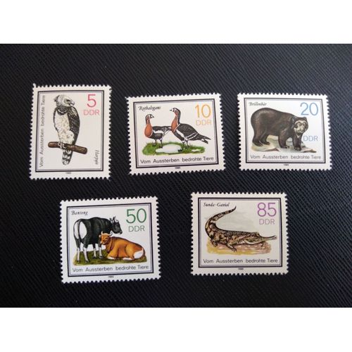 Timbre Allemagne / Rda Yt 2576 A 2580 Séries: Animaux 1985 ( 020406 )
