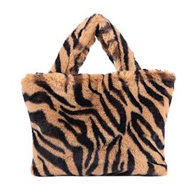 Sac à bandoulière femme léopard moelleux sac à bandoulière doux hiver sac à main chaud 