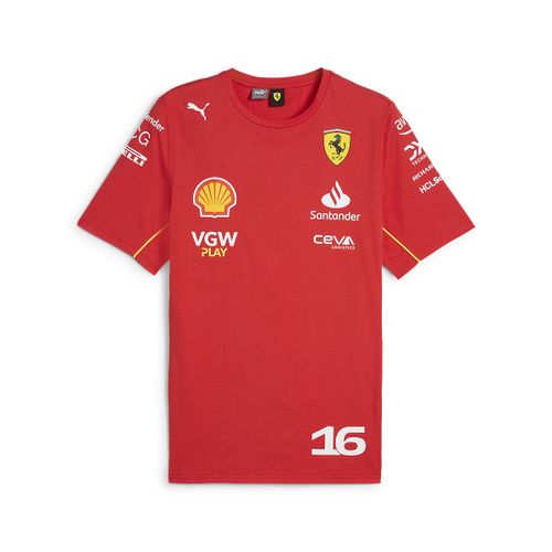 T-Shirt Ferrari Scuderia Officiel Formule 1 Charles Leclercc Rouge