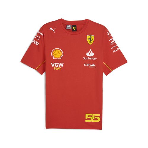 T-Shirt Ferrari Scuderia Officiel Formule 1 Carlos Sainz Rouge