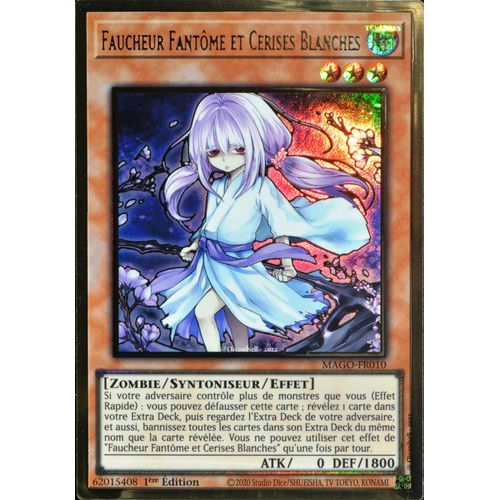 Carte Yu-Gi-Oh Mago-Fr010-A Faucheur Fantôme Et Cerises Blanches Gold Rare Neuf Fr