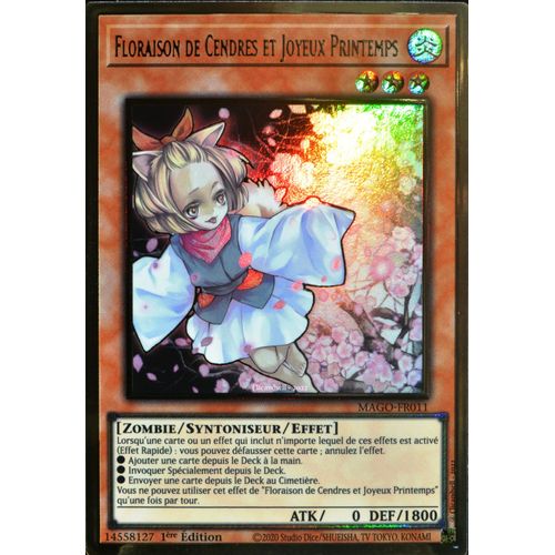 Carte Yu-Gi-Oh Mago-Fr011 Floraison De Cendres Et Joyeux Printemps Gold Rare Neuf Fr