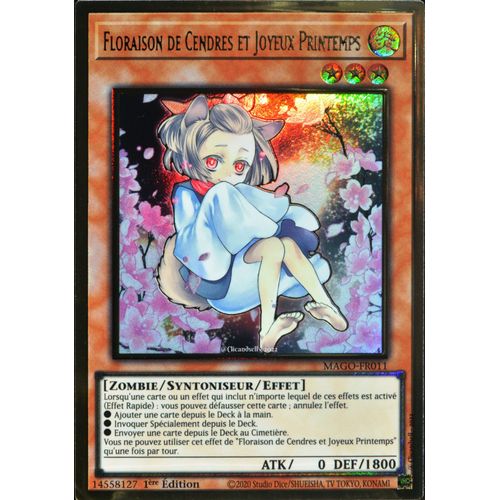 Carte Yu-Gi-Oh Mago-Fr011-A Floraison De Cendres Et Joyeux Printemps Gold Rare Neuf Fr