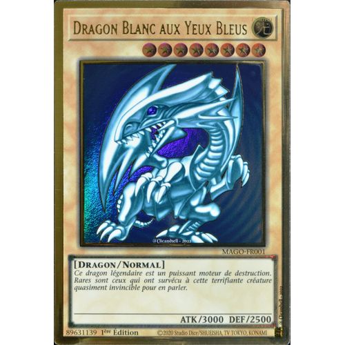 Carte Yu-Gi-Oh Mago-Fr001 Dragon Blanc Aux Yeux Bleus Gold Rare Neuf Fr