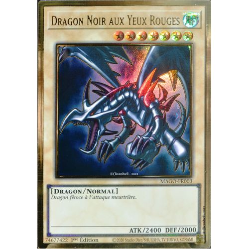 Carte Yu-Gi-Oh Mago-Fr003 Dragon Noir Aux Yeux Rouges Gold Rare Neuf Fr