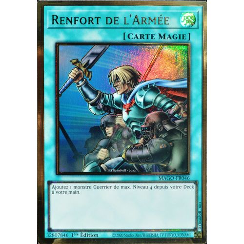 Carte Yu-Gi-Oh Mago-Fr046 Renfort De L'armée Gold Rare Neuf Fr