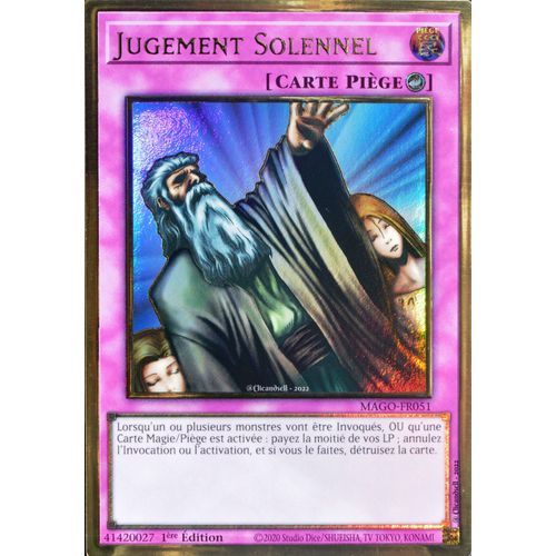 Carte Yu-Gi-Oh Mago-Fr051 Jugement Solennel Gold Rare Neuf Fr
