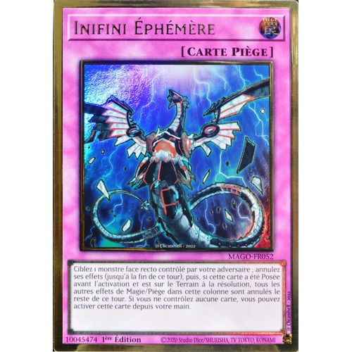 Carte Yu-Gi-Oh Mago-Fr052 Inifini Éphémère Gold Rare Neuf Fr