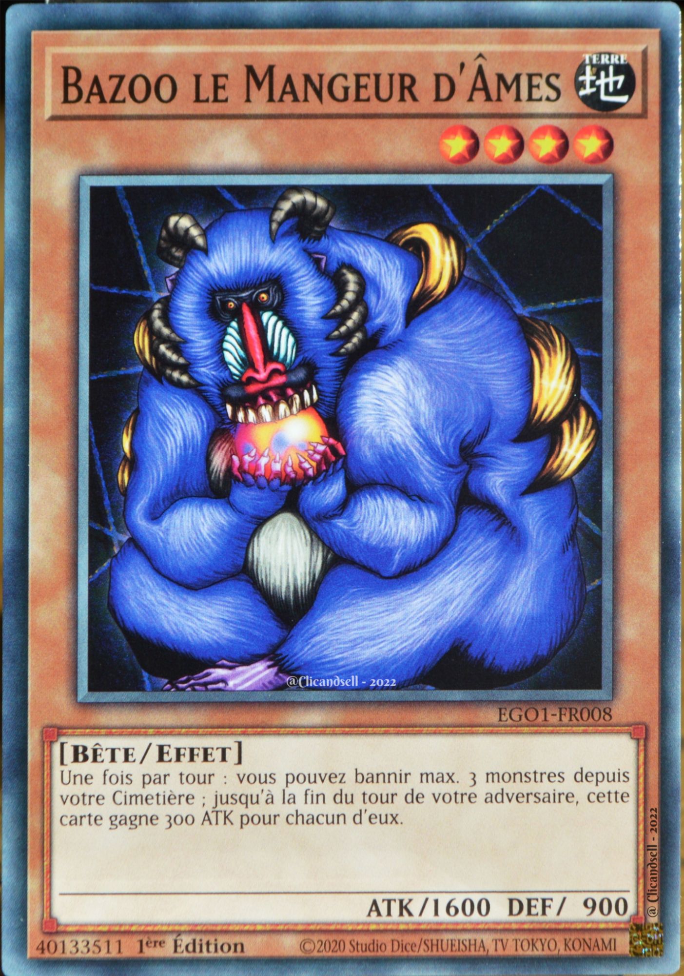 Carte Yu-Gi-Oh Ego1-Fr008 Bazoo Le Mangeur D'âmes Commune Neuf Fr