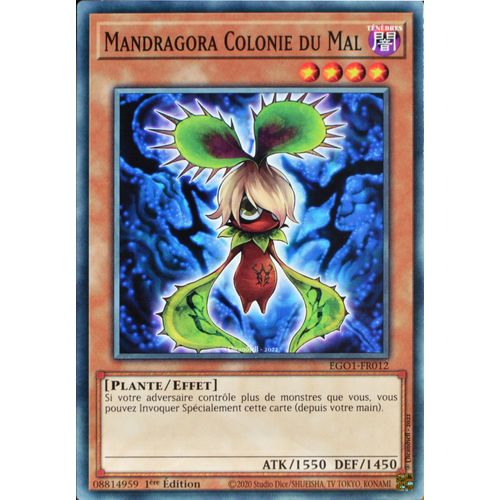 Carte Yu-Gi-Oh Ego1-Fr012 Mandragora Colonie Du Mal Commune Neuf Fr