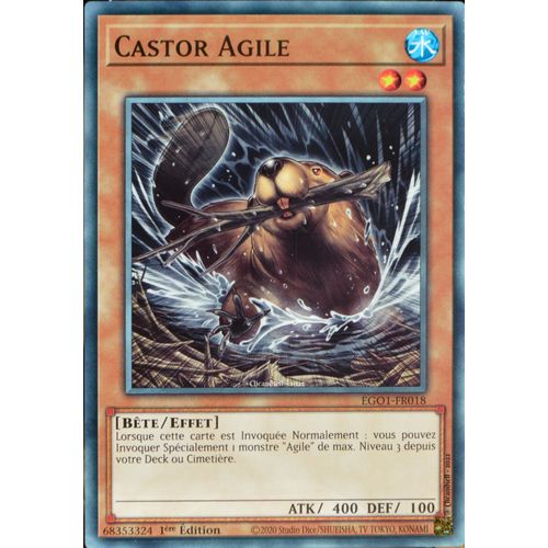 Carte Yu-Gi-Oh Ego1-Fr018 Castor Agile Commune Neuf Fr