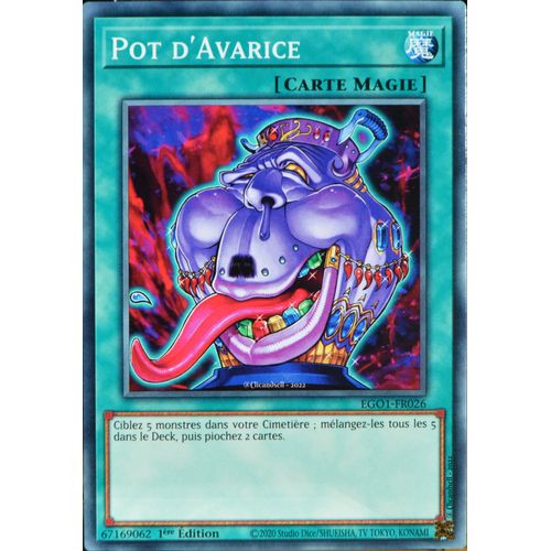 Carte Yu-Gi-Oh Ego1-Fr026 Pot D'avarice Commune Neuf Fr