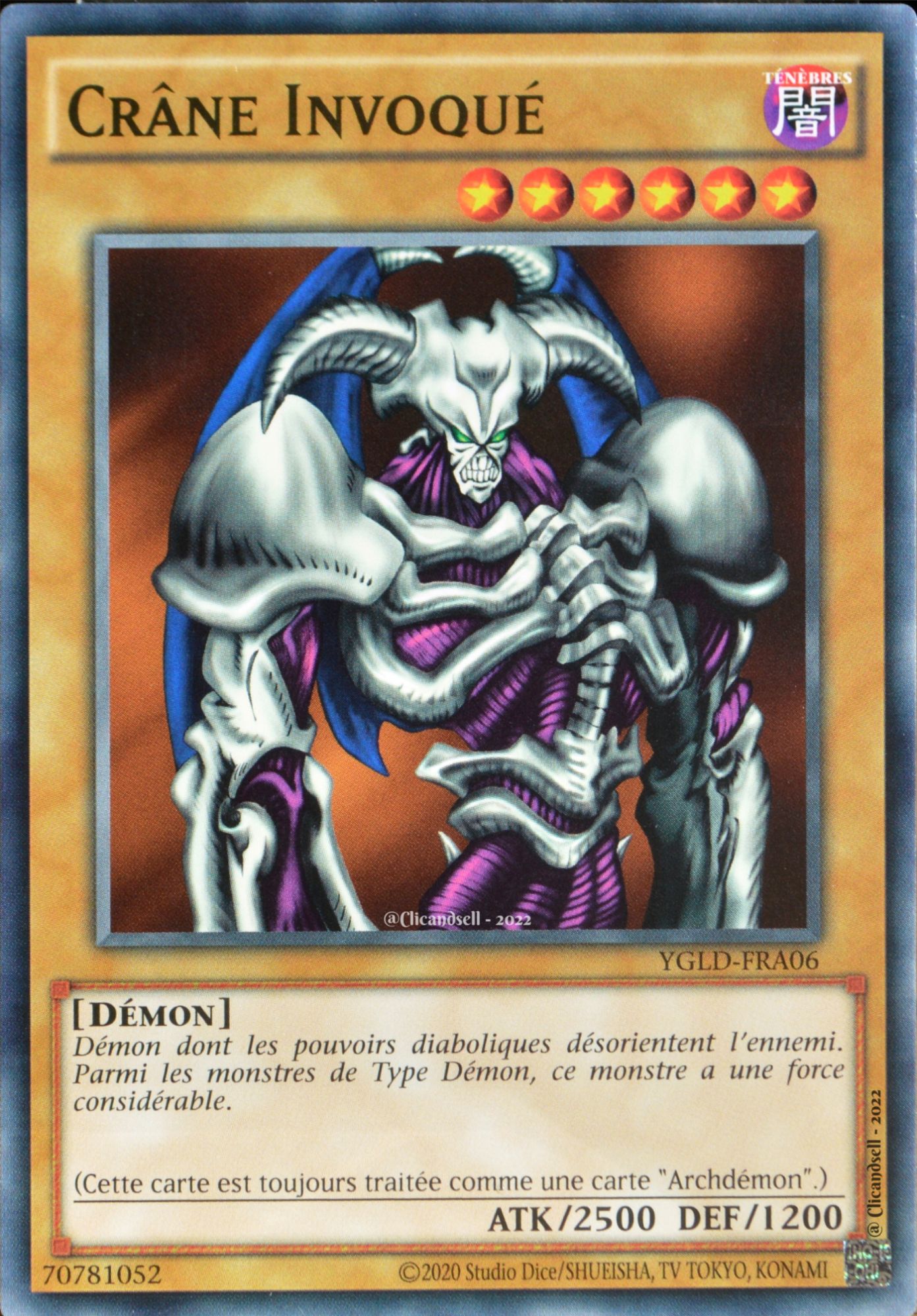 Carte Yu-Gi-Oh Ygld-Fra06 Crâne Invoqué 2ed Commune Neuf Fr