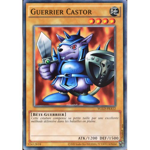 Carte Yu-Gi-Oh Ygld-Fra12 Guerrier Castor 2ed Commune Neuf Fr