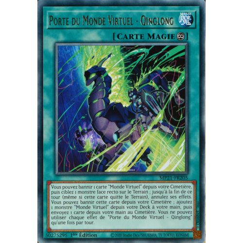 Carte Yu-Gi-Oh Mp21-Fr205 Porte Du Monde Virtuel - Qinglong Rare Neuf Fr