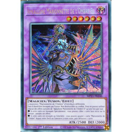 Carte Yu-Gi-Oh Mp21-Fr246 Apkallone Marionnette De L'ombre El Prismatic Secret Rare Neuf Fr