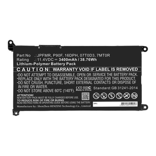 DLH - Batterie de portable (équivalent à : Dell YRDD6, Dell 0YRDD6, Dell 1VX1H, Dell FDRHM, Dell VM732, Dell WJPC4) - lithium-polymère - 3685 mAh - 42 Wh - pour Dell Inspiron 15 55XX, 35XX, 5493...