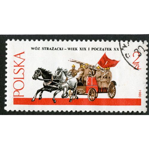 Timbre Oblitéré Woz Strazacki - Wiek Xix I Poczatek Xx W.Polska,1980,2 Zl