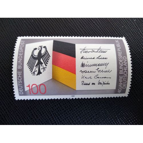 Timbre Allemagne / Rfa Yt 1253 40e Anniversaire De La République Fédérale D'allemagne 1989 ( 040406 )