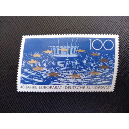 Timbre Allemagne / Rfa Yt 1254 40e Anniversaire Du Conseil De L'europe 1989 ( 040406 )