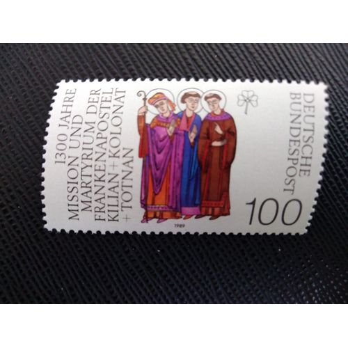 Timbre Allemagne / Rfa Yt 1256 1300e Anniversaire De La Mort Des Rues Kilian, Colman Et Totnan. 1989 ( 040406 )