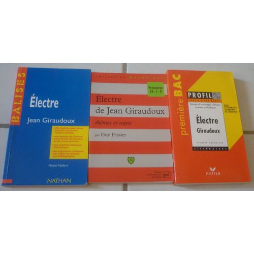 Électre De Jean Giraudoux, 3 Études Parascolaires (Thèmes Et Sujets, Puf Major Bac, Guy Fessier + Balises Nathan, Michel Maillard + Profil D'une Oeuvre Hatier, Philippe Grandjean)