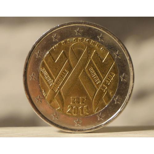 Pièce De 2 Euros Rf 2014 Sida - Très Rare