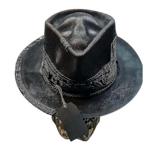 2023 Hommes Chapeau De Cowboy Style Punk Western Chapeau De Cowboy Crâne Chapeau Rapide Uvg