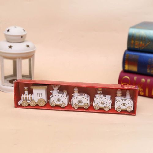 Train De Noël Peint En Bois, Décoration De Noël Pour Maison Avec Père Noël/Ours, Jouets Pour Enfants, Cadeau De Nouvel An