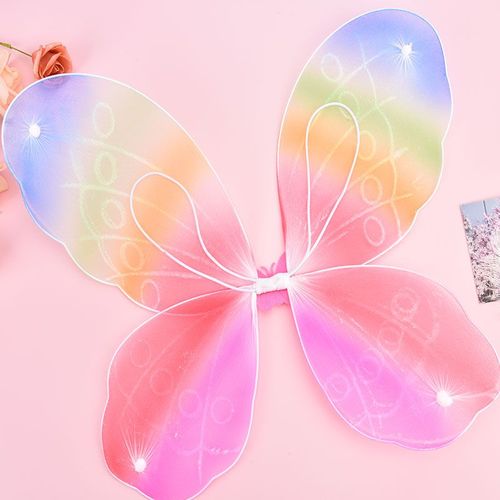 Costume De Fée Pour Filles, Aile De Papillon Arc-En-Ciel, Déguisement De Fête D'Anniversaire Pour Enfants
