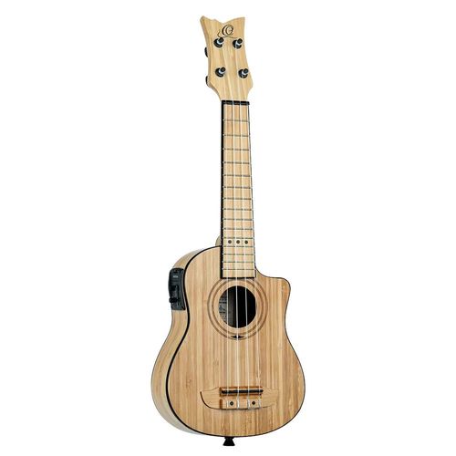 Ortega Runab-So Bamboo Series Soprano Size Ukulele Natural Ukul?L? Soprano ?Lectro-Acoustique Avec Housse