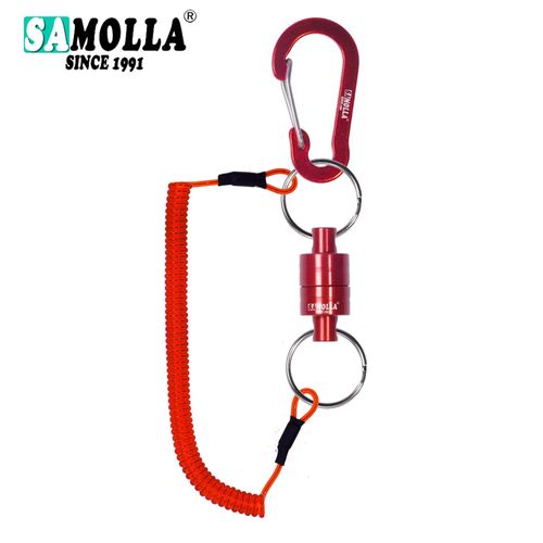 Support De Filet Magnétique Avec Lanière Enroulée,Outils De Pêche À La Mouche,Mousqueton À Aimant Puissant,Boucle Rapide,Corde Anti-Chute,Accessoires - Type With Wire Rope #A