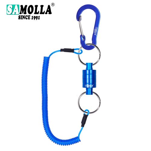 Support De Filet Magnétique Avec Lanière Enroulée,Outils De Pêche À La Mouche,Mousqueton À Aimant Puissant,Boucle Rapide,Corde Anti-Chute,Accessoires - Type With Wire Rope #B