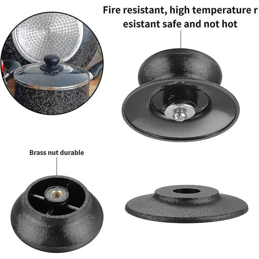 4 Pcs Pot Couvercle Knob, Universal Replacement Pan Lid Cove... - 3