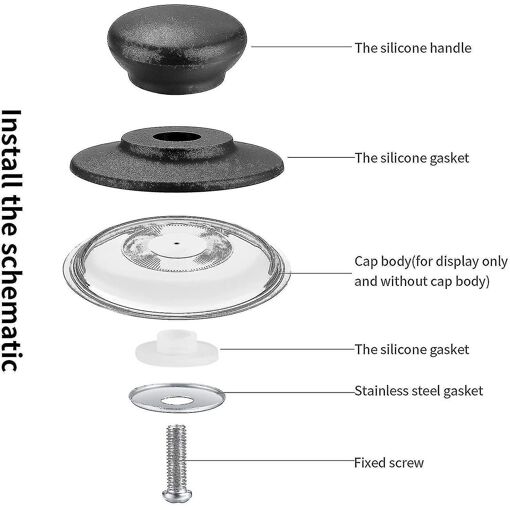 4 Pcs Pot Couvercle Knob, Universal Replacement Pan Lid Cove... - 5