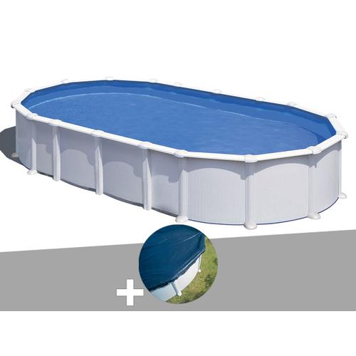 Kit piscine acier blanc Gré Atlantis ovale 9,20 x 5,05 x 1,32 m + Bâche hiver