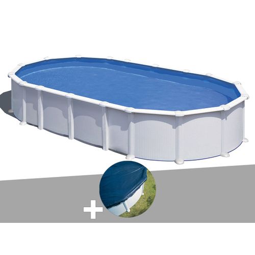 Kit piscine acier blanc Gré Atlantis ovale 9,20 x 5,05 x 1,32 m + Bâche hiver