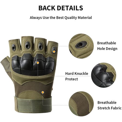 Gants Tactiques Gants Moto Gant Militaire Pour La Randonnée Escalade Sports De Plein Air Vélo Vtt Travailler(Vert,Xl)