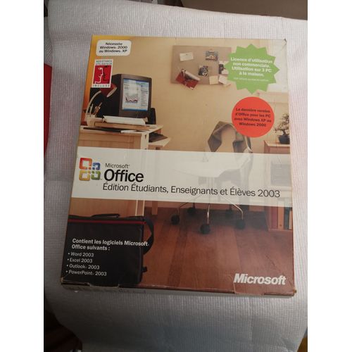 Microsoft Office 2003 - Edition Étudiants, Enseignants Et Élèves - Cd Licence Pour 3 Pc À La Maison