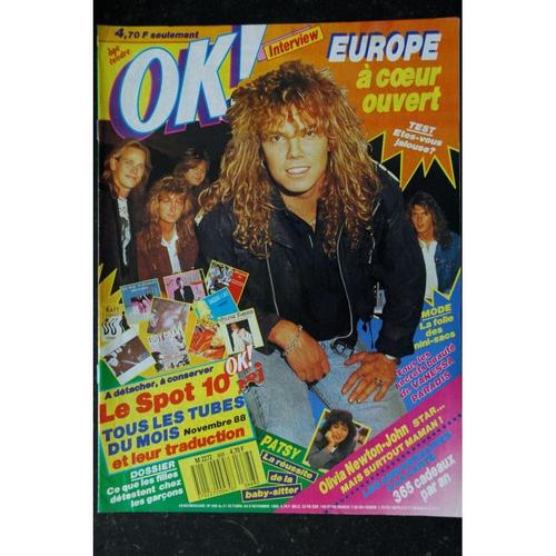 Ok ! Âge Tendre 668 1988 10 Europe À Coeur Ouvert - Patsy - Olivia Newton John