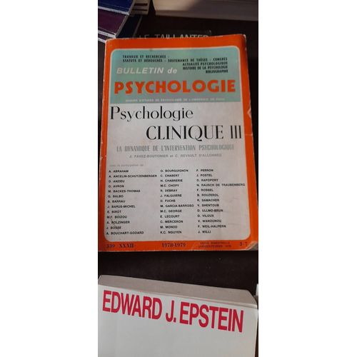 Bulletin De Psychologie La Dynamique De L'intervention Psychologique 1978-1979