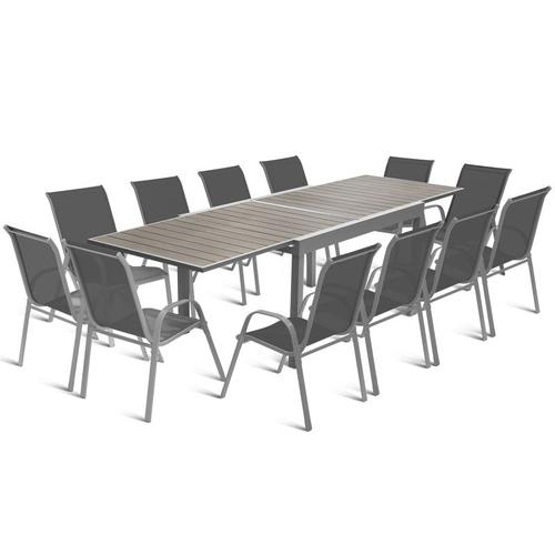 Salon de Jardin Aluminium : Table Extensible 135/270 cm +