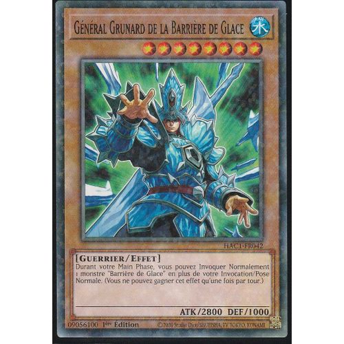 Carte Yu-Gi-Oh - Général Grunard De La Barrière De Glace - Hac1-Fr042 - Starfoil - Arsenal Mysterieux - Chapitre 1